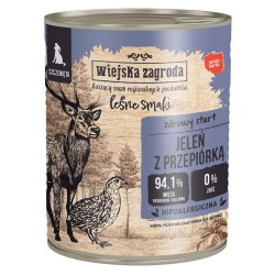 WIEJSKA ZAGRODA dla szczeniąt Leśne smaki - Jeleń z przepiórką 800g