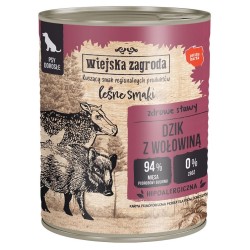 WIEJSKA ZAGRODA PIES Leśne smaki - Dzik z wołowiną 400g