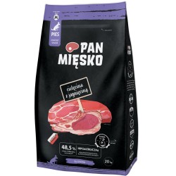 PAN MIĘSKO Senior Cielęcina z jagnięciną - rozmiar chrupek M 3 kg