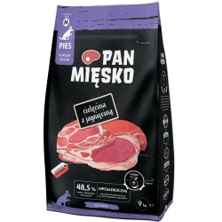 PAN MIĘSKO Senior Cielęcina z jagnięciną - rozmiar chrupek M 9 kg
