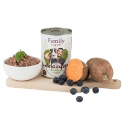 FAMILY FIRST Dog Dziczyzna z batatmi 400g (puszka)