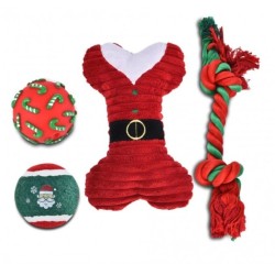 BARRY KING Zestaw zabawek świątecznych dla psa 4szt/op - czerwony