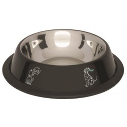 BARRY KING Miska na gumie z kolorowym nadrukiem - czarna 2,7 l