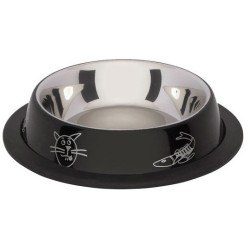 BARRY KING Miska na gumie z kolorowym nadrukiem - czarna 1,8l