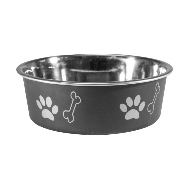 BARRY KING Miska antypoślizgowa z nadrukiem - czarna 0,45l