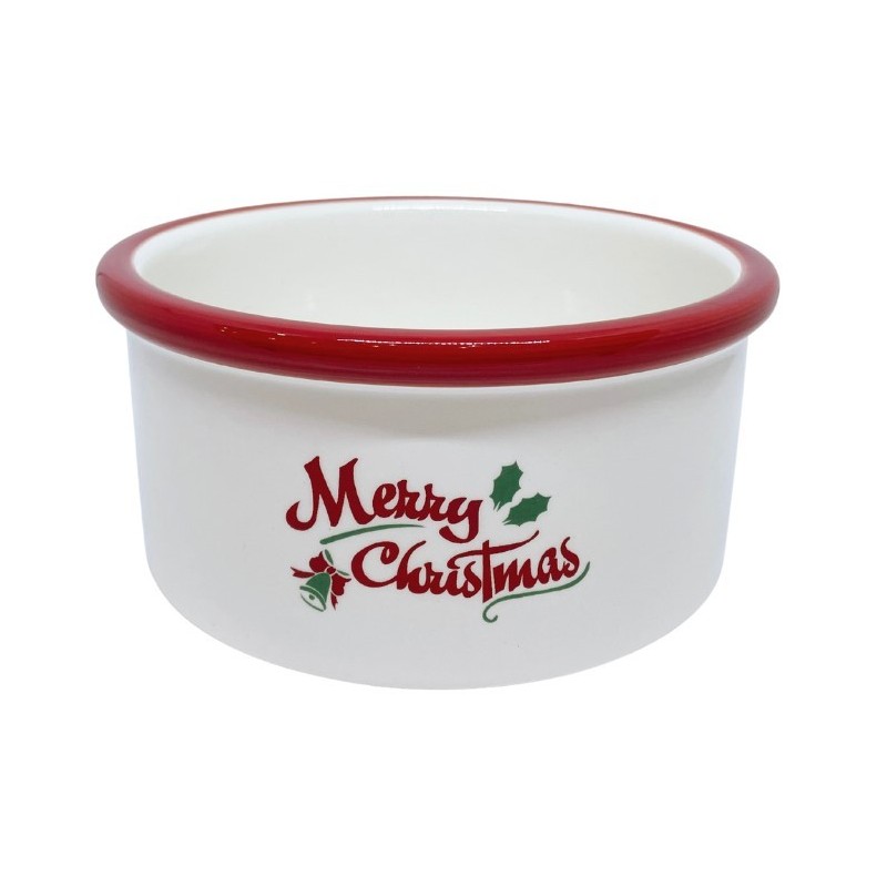 BARRY KING Miska ceramiczna dla psa Merry Christmas 16 x 6 cm - czerwona