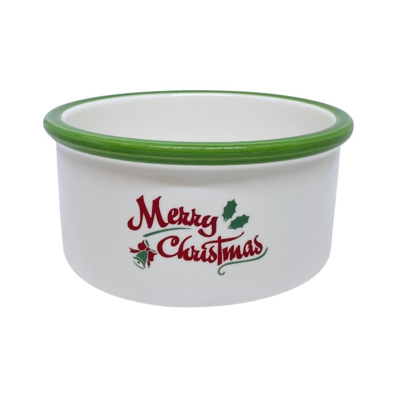 BARRY KING Miska ceramiczna dla psa Merry Christmas 16 x 6 cm - zielona