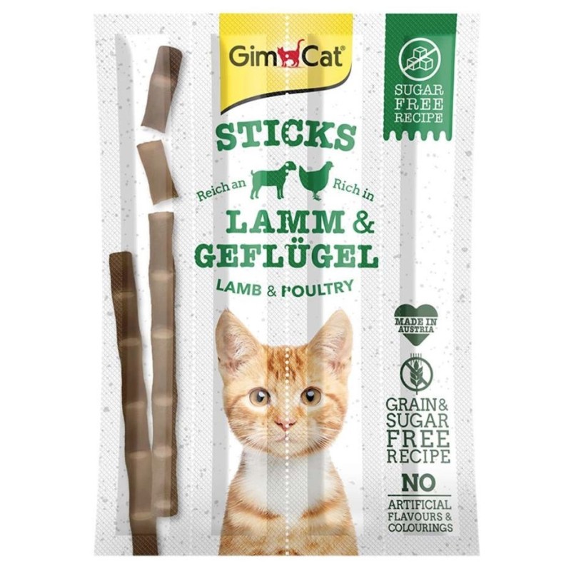 GIMCAT Sticks Paluszki dla kota z jagnięciną i drobiem 4 szt.
