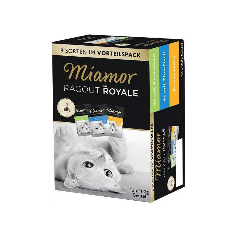 MIAMOR Ragout Royale Mix Królik, kurczak, tuńczyk w galaretce 12x 100g