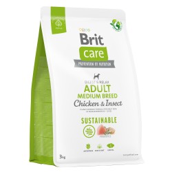 BRIT CARE Dog Sustainable Adult Medium Chicken Insect 12kg PROMO Króki termin