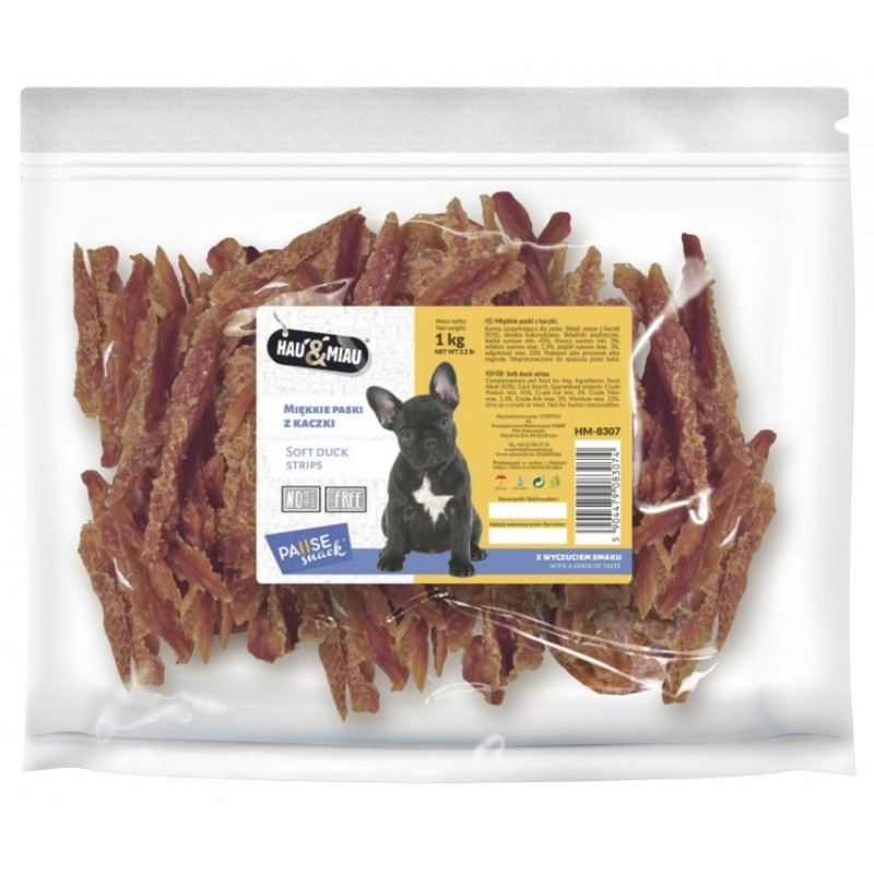 HAU MIAU miękkie paski z kaczki 1kg