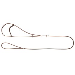 DINGO Smycz skórzana wystawowa - ringówka 0,6/150cm brązowa