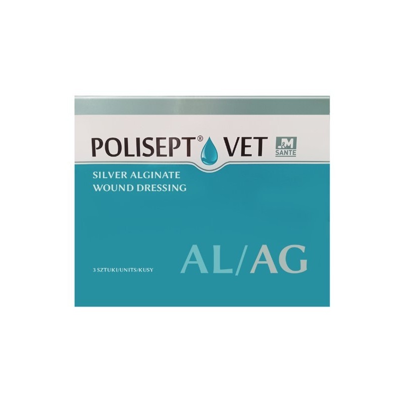 POLISEPT VET Opatrunek AL/AG na rany 10 x 10cm 3 szt.
