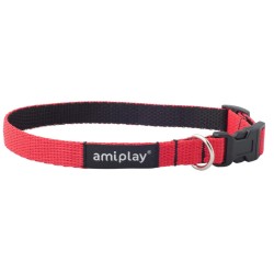 AMIPLAY Obroża regulowana Twist - Czerwona L (35-50 x 2cm)