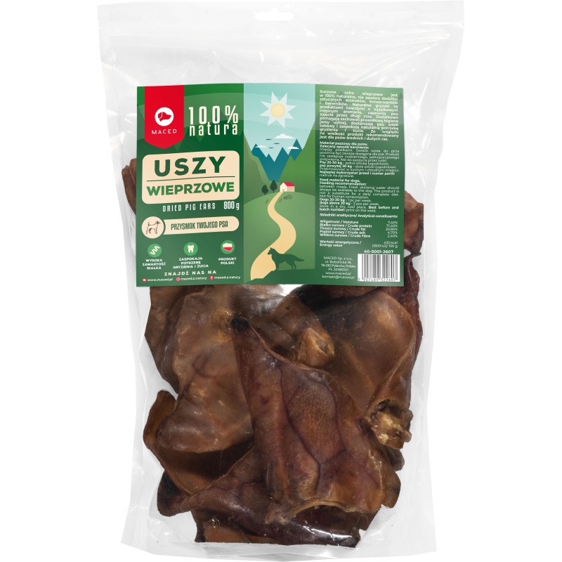MACED 100% Natura Ucho Wieprzowe 800g