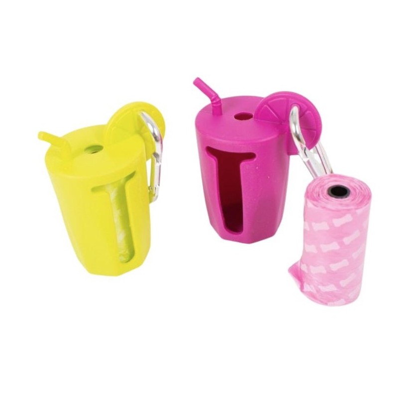 FARM COMPANY Silikonowy pojemnik koktajl na woreczki na psie odchody + 15 woreczków