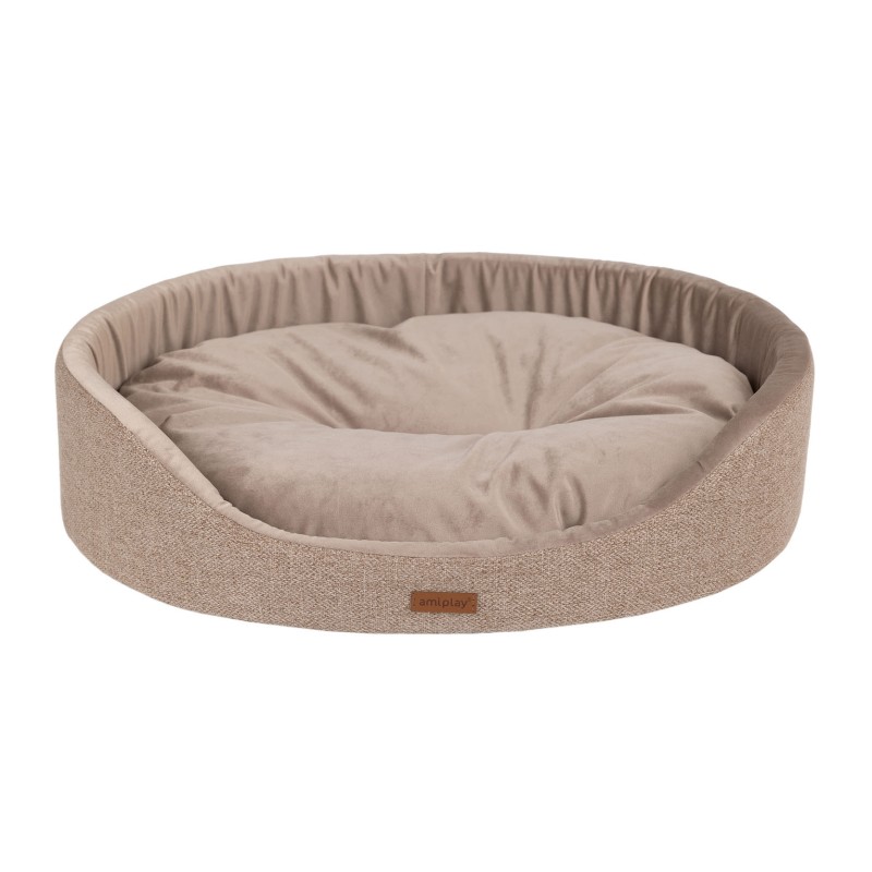 AMIPLAY Legowisko owalne Siena - Beżowy XL
