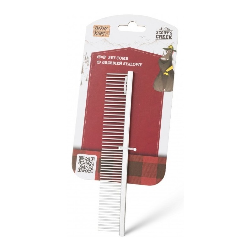 BARRY KING Zgrzebło dla zwierząt 7,8 x 16,3 cm - szary 4,2 x 19 cm