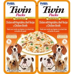 INABA DOG Twin Chicken, Vegetables and Beef 2x 40g