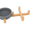 TRIXIE Zestaw misek dla psa z ceramiki i bambusu 0.3 l/31 x 6 x 16 cm - szare