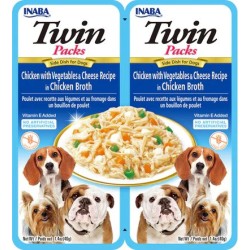 INABA DOG Twin Chicken, Vegetables and Cheese 2x 40g