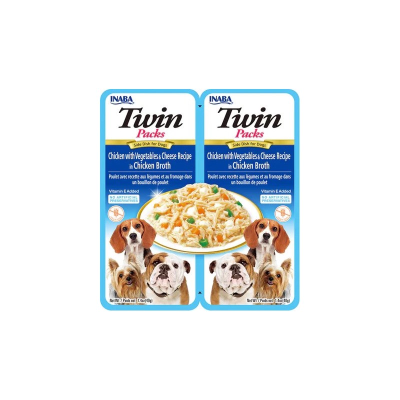 INABA DOG Twin Chicken, Vegetables and Cheese 2x 40g