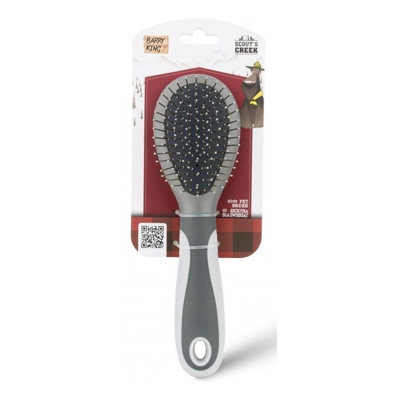 BARRY KING Szczotka dla zwierząt 6,5 x 22,5 cm - szary