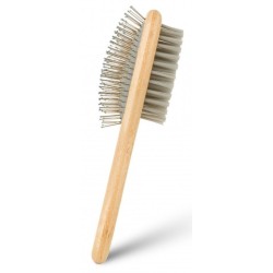 BARRY KING Szczotka dla zwierząt dwustronna z bambusową rączką 6 x 22 cm