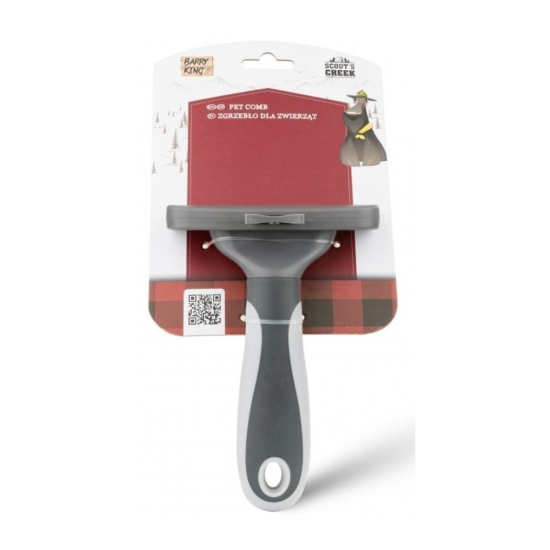 BARRY KING Zgrzebło dla zwierząt 11 x 16,3 cm - szary