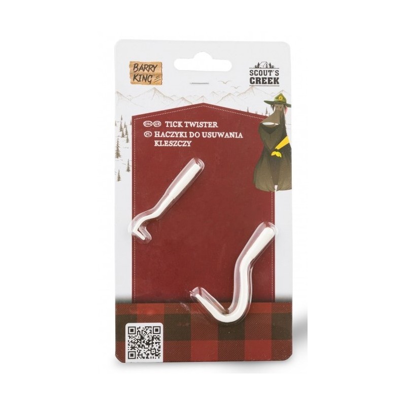 BARRY KING Haczyki do usuwania kleszczy 2 szt. - biały