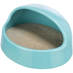 TRIXIE Basen do kąpieli piaskowych dla myszy ceramiczny 16 x 8 x 14 cm - turkusowy