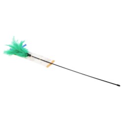 DINGO KOT Wędka z Miękkimi Piórkami - zielona
