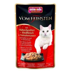 ANIMONDA Cat Vom Feinsten Adult z filetem z piersi kurczaka z wołowiną w sosie pomidorowym 50g (saszetka)