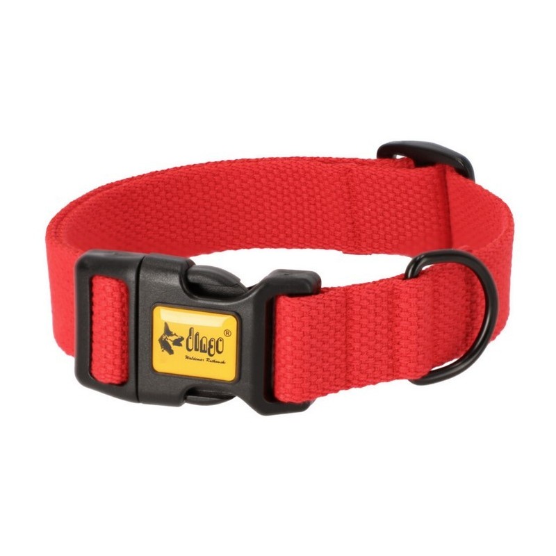 DINGO Obroża z taśmy bawełnianej - czerwona 1,6 x 35 cm