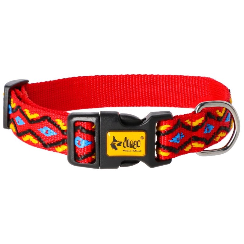 DINGO Obroża regulowna WINNETOU - czerwone L