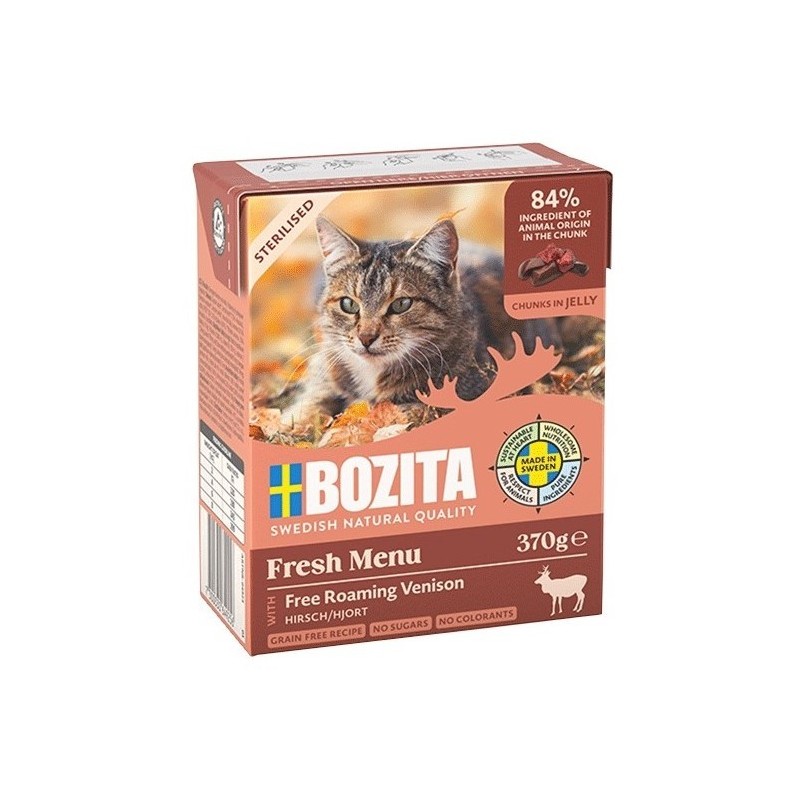 BOZITA Sterilised dla kota kawałki w galarecie z dziczyzną 370g