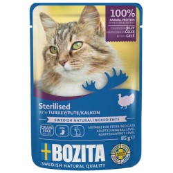 BOZITA Sterilised dla kota w galaretce z indykiem 85g