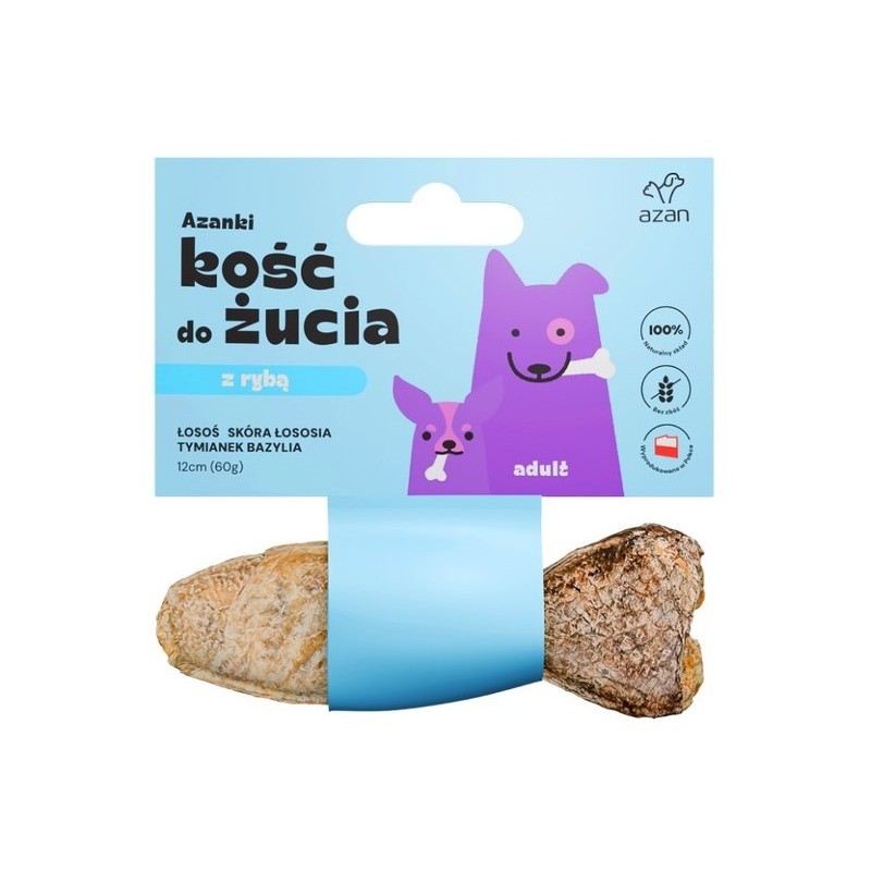 AZANKI Kość z łososiem w skórze łososia z tymiankiem 12 cm