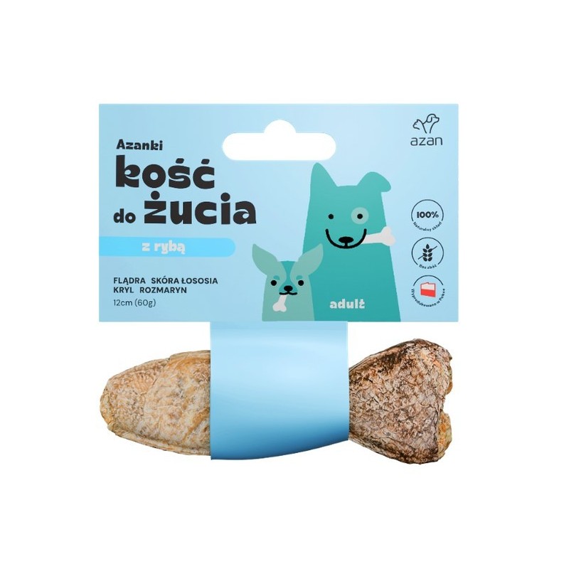 AZANKI Kość z flądrą w skórze łososia 12 cm