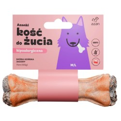 AZANKI Kość hipoalergiczna ze skóry końskiej z jagodami 12 cm