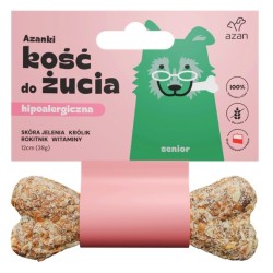 AZANKI Kość hipoalergiczna ze skóry jelenia z królikiem z dodatkiem witamin SENIOR 12 cm