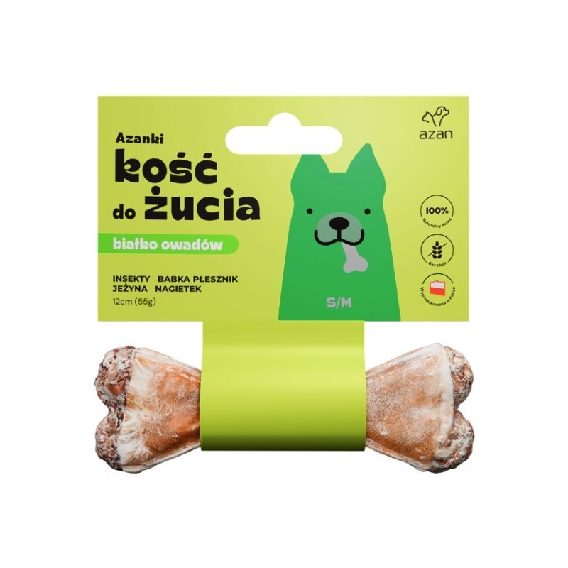 AZANKI Kość z insektami, babką płesznik, jeżyną i nagietkiem 17 cm