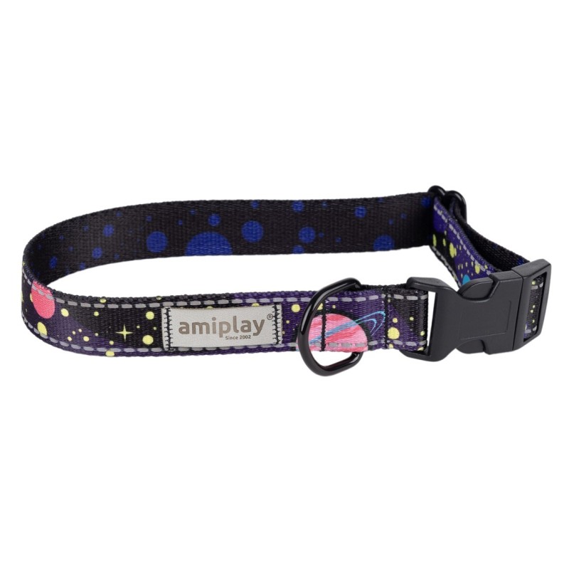 AMIPLAY BeSpace Obroża regulowana - Milkyway L