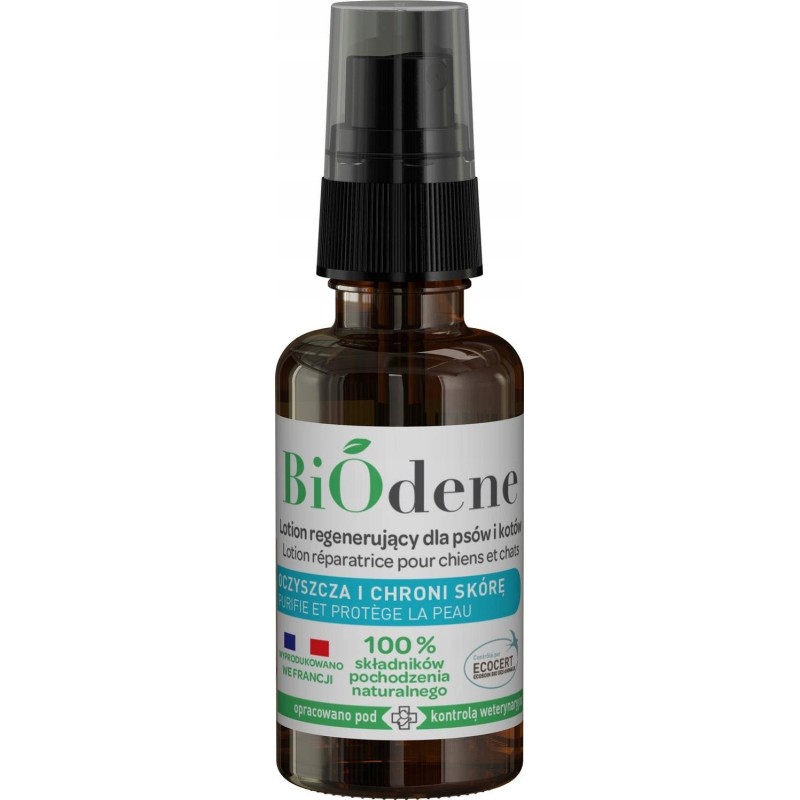 FRANCODEX Lotion regenerujący Biodene oczyszcza i chroni skórę psów i kotów 30 ml