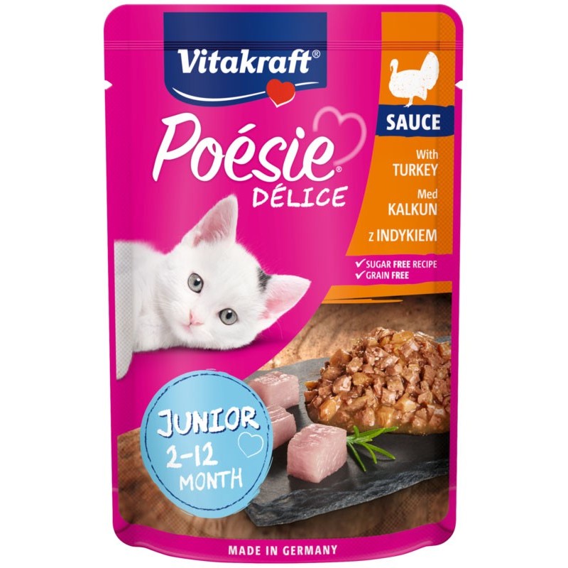 POESIE DELICE SAUCE Junior dla kota - Indyk w sosie 85g (saszetka)