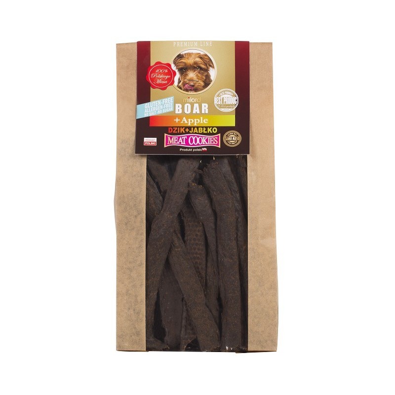 MILORD Meat Cookies - Suszone mięsne ciastka - Dzik z Jabłkiem 80g