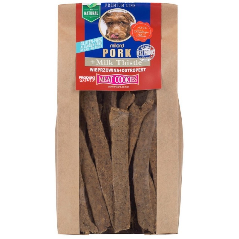 MILORD Meat Cookies - Suszone mięsne ciastka - Wieprzowina z Ostropestem 80g