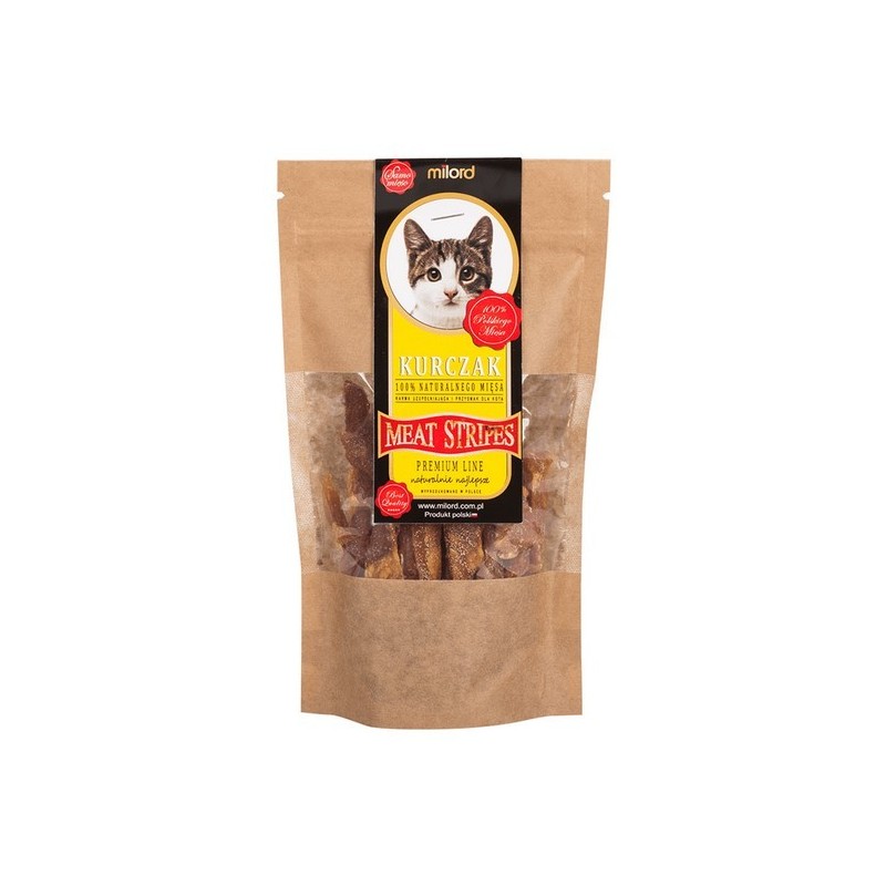 MILORD MEAT KOT Suszone Przysmaki - Paski z Kurczaka 40g