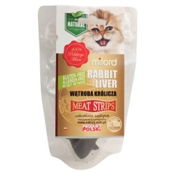 MILORD MEAT KOT Suszone Przysmaki - Paski z Wątroby Króliczej 40g