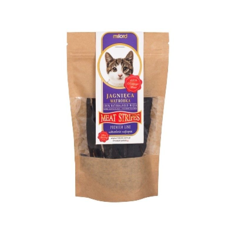 MILORD MEAT KOT Suszone Przysmaki - Paski z Wątroby Jagnięcej 40g